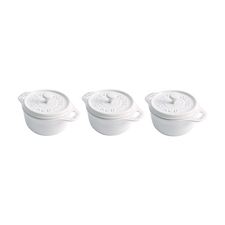 Mini Round Cocotte // White // Set of 3