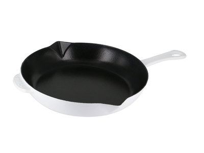 Staub French Cast-Iron Cookware Frying Pan // White