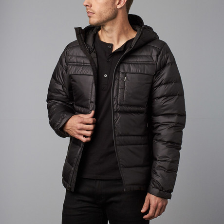 Drop Down Hoody Jacket // Caviar (XS)