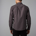 Striate Long-Sleeve Shirt // Caviar Stripe (S)