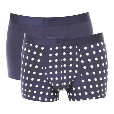 Solid + Dot Boxer Briefs // Navy + White // Set of 2 (S)