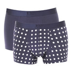 Solid + Dot Boxer Briefs // Navy + White // Set of 2 (M)