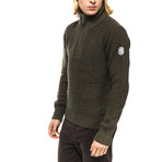 Half Zip-Up Sweater // Verde (M)