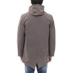 Hooded Jacket // Grey + Navy (L)