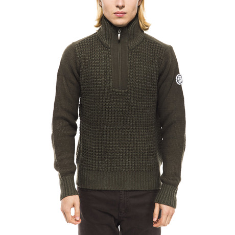 Half Zip-Up Sweater // Verde (S)