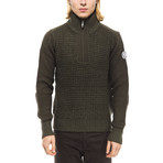 Half Zip-Up Sweater // Verde (M)