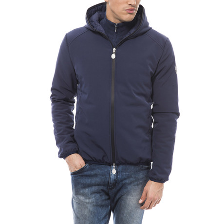 Hooded Zip-Up Jacket // Navy (L)