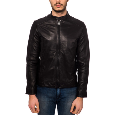 Zip-Up Leather Jacket // Nero (Euro: 46)