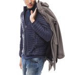 Hooded Jacket // Grey + Navy (L)