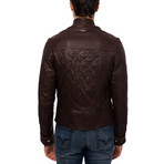 Quilted Leather Jacket // Brown (Euro: 46)