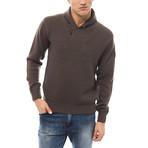 Knitted Shawl Collar Sweater // Tortora (M)