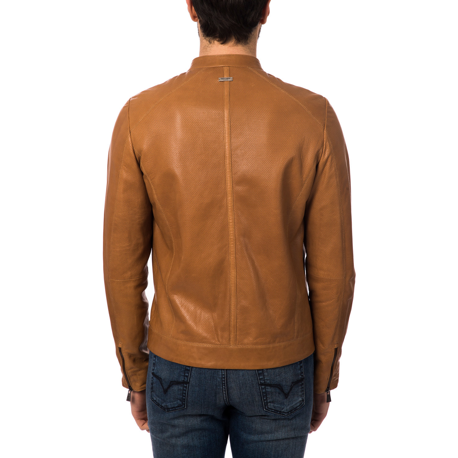 Trussardi // Zip-Up Leather Jacket // Caramello (Euro: 50) - Clearance ...