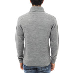 Knitted Shawl Collar Sweater // Grigio (S)