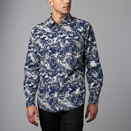 Floral Button-Up // Blue (M)