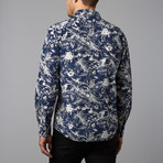 Floral Button-Up // Blue (M)