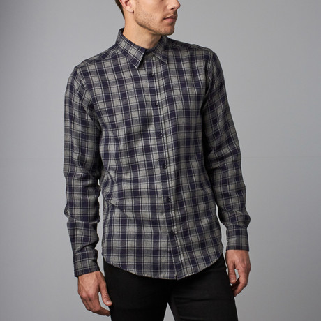 Flannel Button-Up // Navy (S)