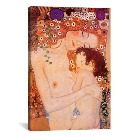 Mother And Child by Gustav Klimt (18"W x 26"H x 0.75"D)