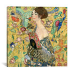 Lady with a Fan by Gustav Klimt (18"W x 18"H x 0.75"D)