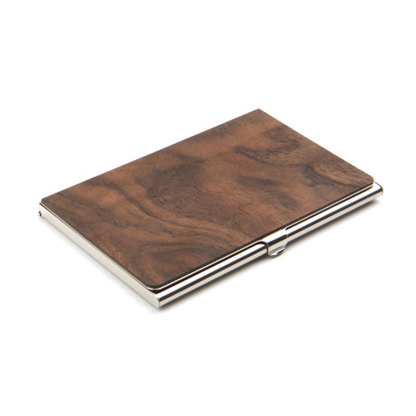 Wood Business Card Holder // Walnut Burl