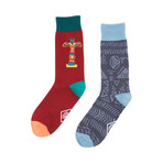 Totem Flint Glyph Sock // Oxblood + Flint // Set of 2