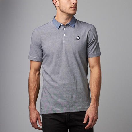 Short-Sleeve Polo Shirt // Navy + White (S)