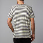 Short-Sleeve Stripe Pocket T-Shirt // Vintage White + Navy (S)