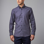 Woven Button Down Shirt // Navy (L)