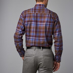 Woven Spread Collar Shirt // Blue + Rust Fade (3XL)