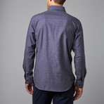 Woven Button Down Shirt // Navy (L)