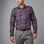 Woven Spread Collar Shirt // Blue + Rust Fade (XL)