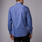 Woven Spread Collar Shirt // Blue Paisley (XS)