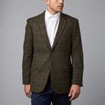 Windowpane Sport Coat // Olive (M)