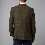 Windowpane Sport Coat // Olive (M)