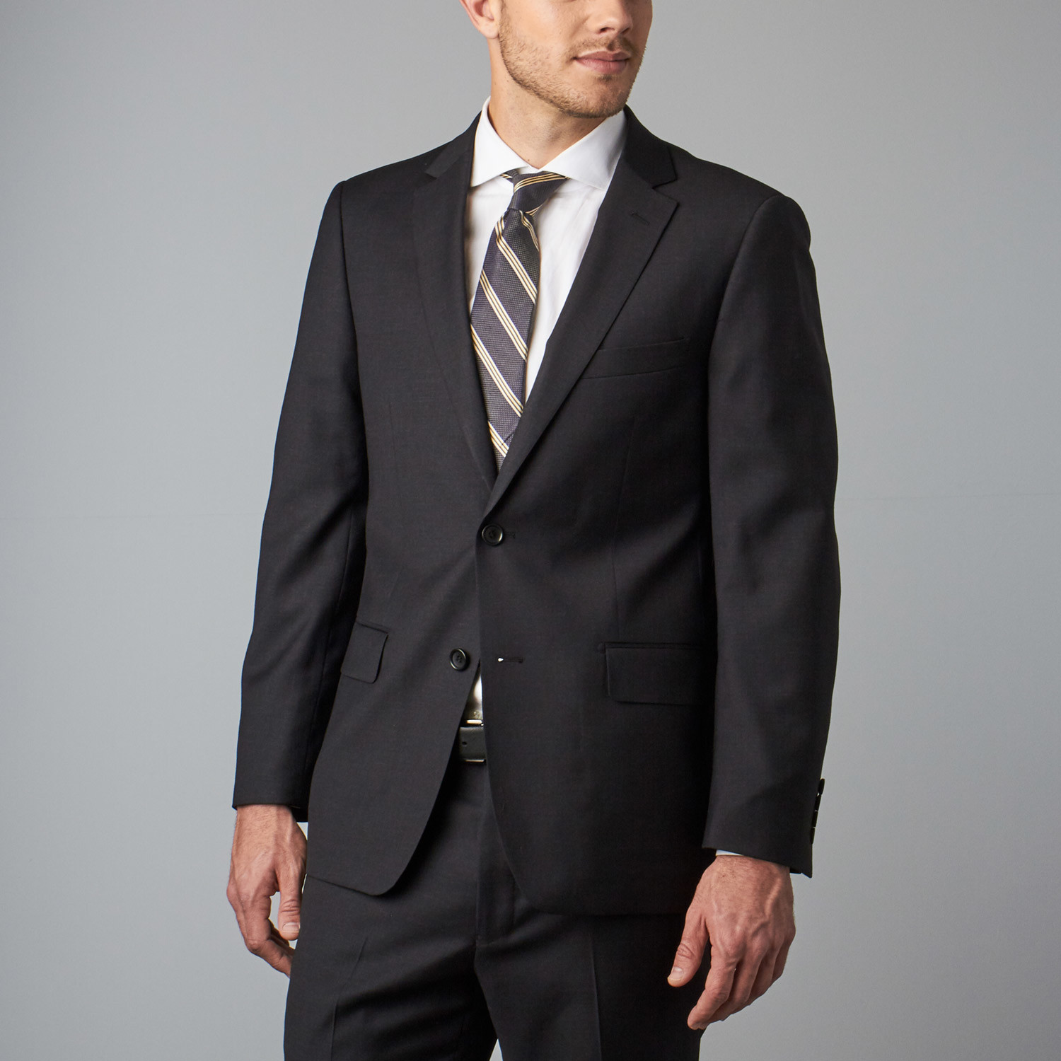 Mantoni Prunelle Weave Wool Suit // Dark Gray (US: 42L) - Essential ...