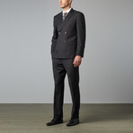 Mantoni Prunelle Weave Wool Double Breasted Suit // Dark Gray (US: 36S)