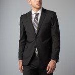 Mantoni Prunelle Weave Wool Slim-Fit Suit // Jet Black (US: 36R)