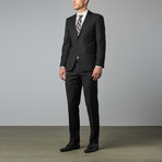 Mantoni Prunelle Weave Wool Slim-Fit Suit // Jet Black (US: 36R)