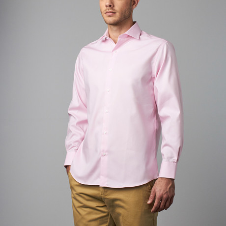 Long-Sleeve Non-Iron Pinpoint Ox Modern Fit Dress Shirt // Pink (US: 15R)