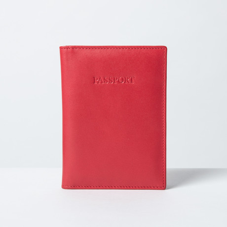 Soft Leather Passport Wallet // Red