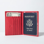 Soft Leather Passport Wallet // Red