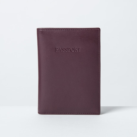 Soft Leather Passport Wallet // Plum