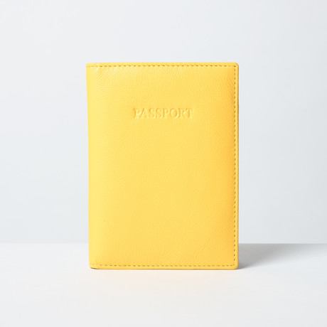 Soft Leather Passport Wallet // Yellow