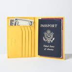 Soft Leather Passport Wallet // Yellow