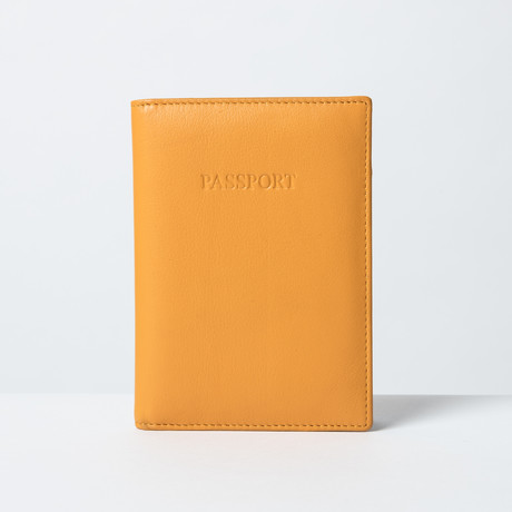 Soft Leather Passport Wallet // Mustard