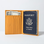 Soft Leather Passport Wallet // Mustard