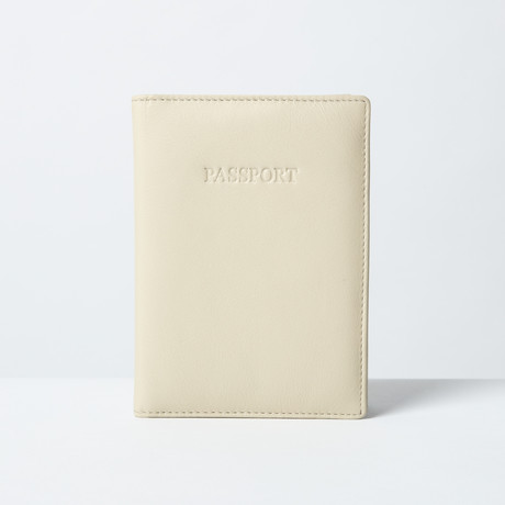 Soft Leather Passport Wallet // Cream