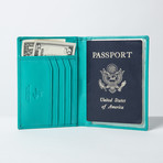 Soft Leather Passport Wallet // Aqua