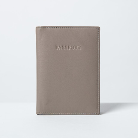 Soft Leather Passport Wallet // Taupe