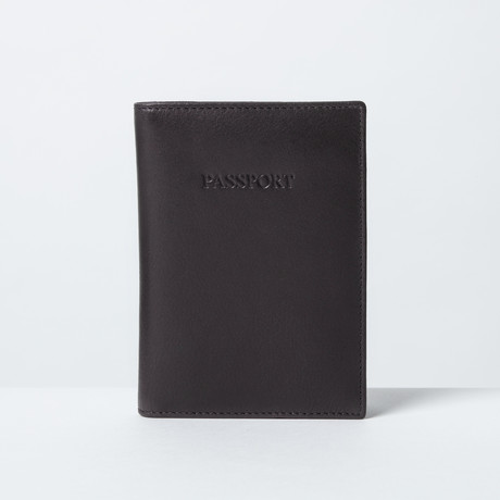 Soft Leather Passport Wallet // Black