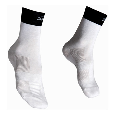 Heritage Reflective Socks // White + Navy (S/M)